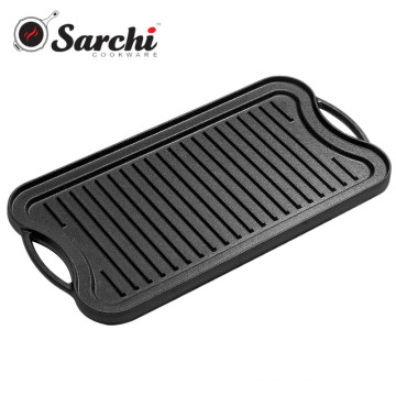 Cast iron Griddle Professional Heavy Duty Reversible Double Burner